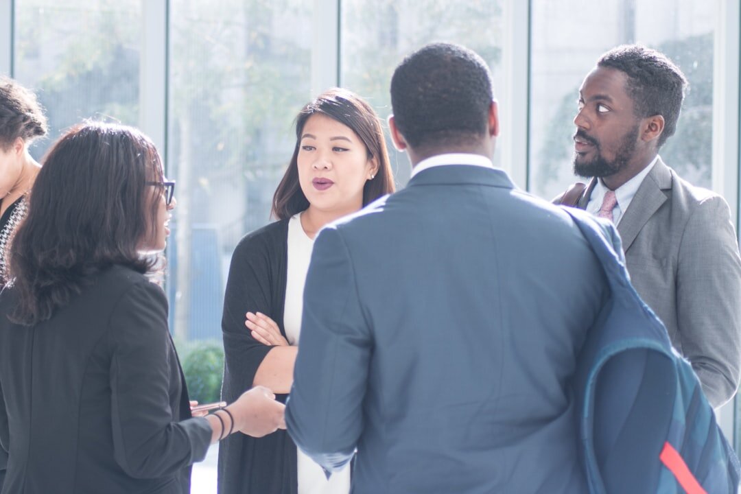 Networking event with professionals mingling